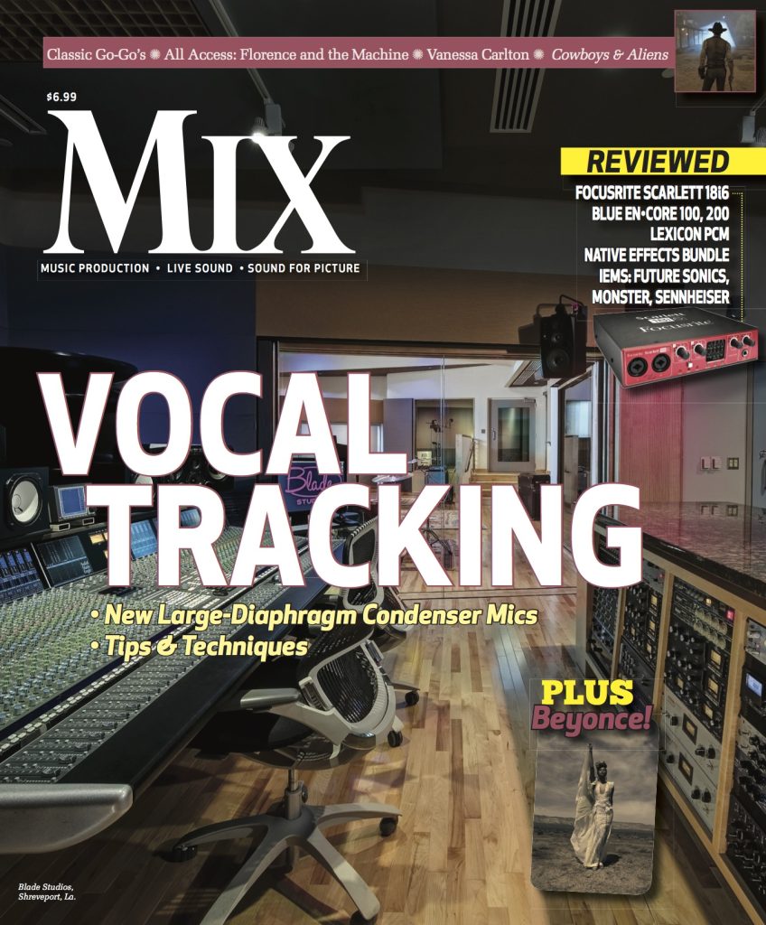 Blade Studios Mix Magazine Cover August 2011 August